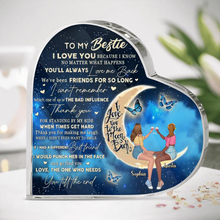 Personalized Besties Acrylic Plaque - Gift Idea For Best Friends/Besties - To My Bestie I Love You