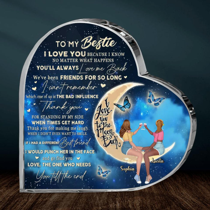 Personalized Besties Acrylic Plaque - Gift Idea For Best Friends/Besties - To My Bestie I Love You