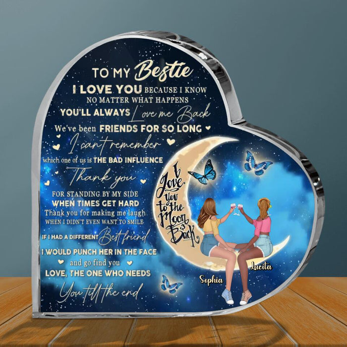 Personalized Besties Acrylic Plaque - Gift Idea For Best Friends/Besties - To My Bestie I Love You