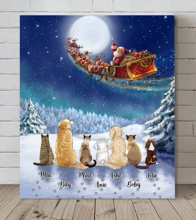 Personalized Christmas Pet Horizontal Canvas - Up to 8 Pets - Best Gift For Christmas And Dog Lovers/Cat Lovers - TT1FV8