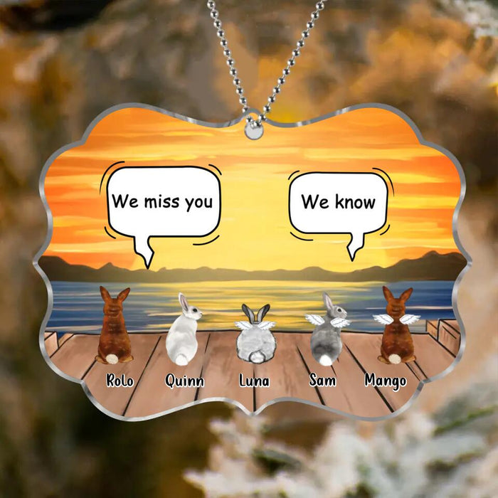 Personalized Memorial Rabbits Acrylic Ornament - Up to 5 Rabbits - Memorial Gift Idea For Rabbits Owners