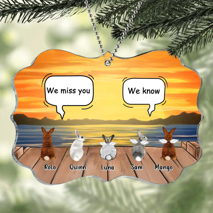 Personalized Memorial Rabbits Acrylic Ornament - Up to 5 Rabbits - Memorial Gift Idea For Rabbits Owners