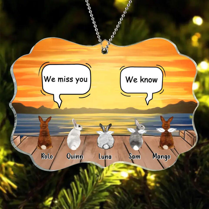Personalized Memorial Rabbits Acrylic Ornament - Up to 5 Rabbits - Memorial Gift Idea For Rabbits Owners