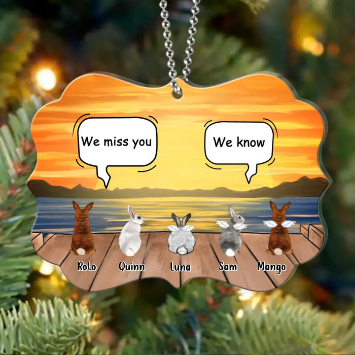 Personalized Memorial Rabbits Acrylic Ornament - Up to 5 Rabbits - Memorial Gift Idea For Rabbits Owners