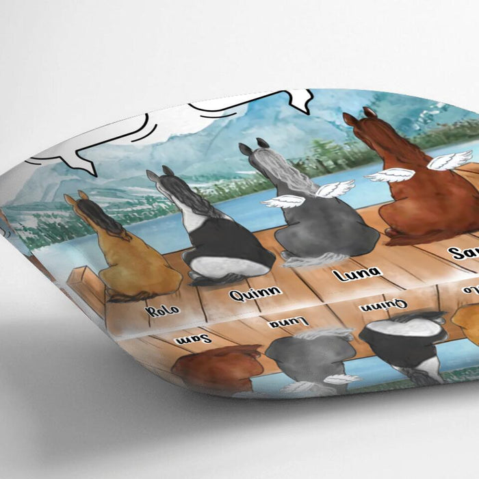 Personalized Memorial Horses Quilt/Fleece Blanket/Pillow Cover - Up to 4 Horses - Memorial Gift Idea For Horse Owners