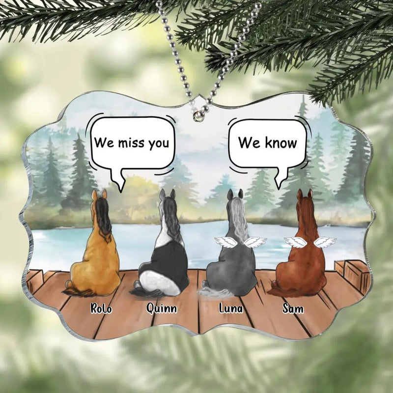 Personalized Memorial Horses Acrylic Ornament - Up to 4 Horses - Memorial Gift Idea For Horse Owners