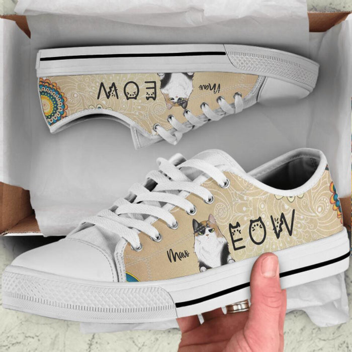 Personalized Meow Cat Sneakers - Up to 4 Cats - Gift Idea For Cat Lovers
