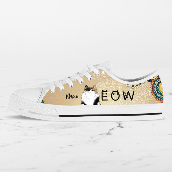 Personalized Meow Cat Sneakers - Up to 4 Cats - Gift Idea For Cat Lovers