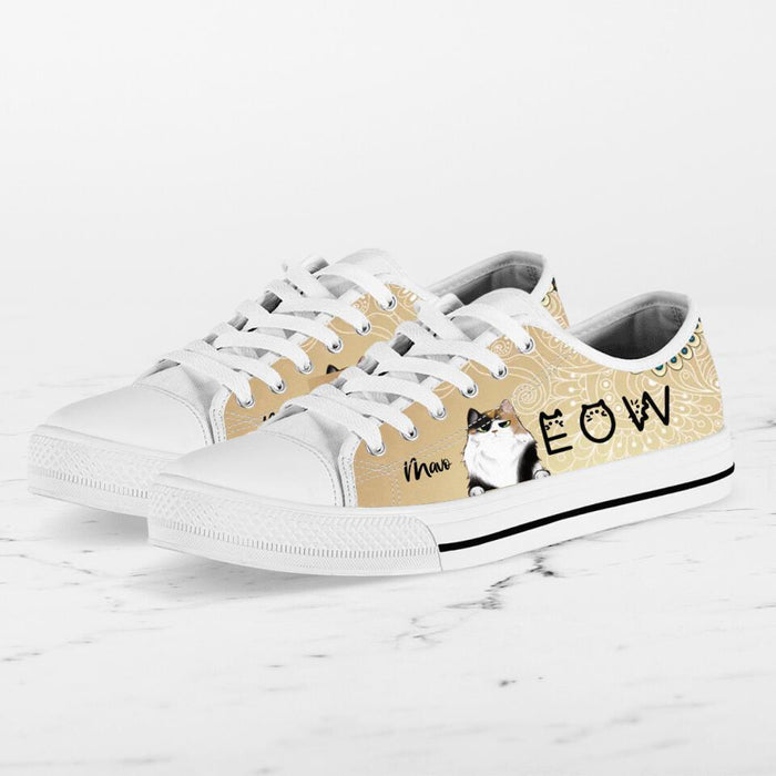 Personalized Meow Cat Sneakers - Up to 4 Cats - Gift Idea For Cat Lovers