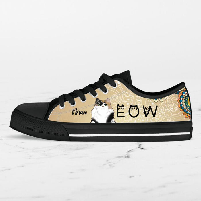 Personalized Meow Cat Sneakers - Up to 4 Cats - Gift Idea For Cat Lovers