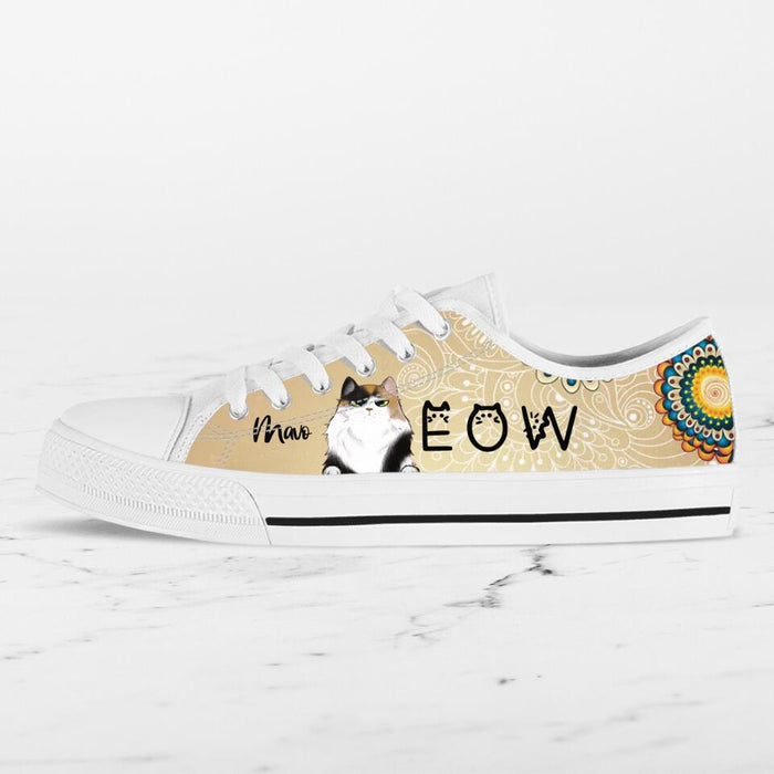 Personalized Meow Cat Sneakers - Up to 4 Cats - Gift Idea For Cat Lovers