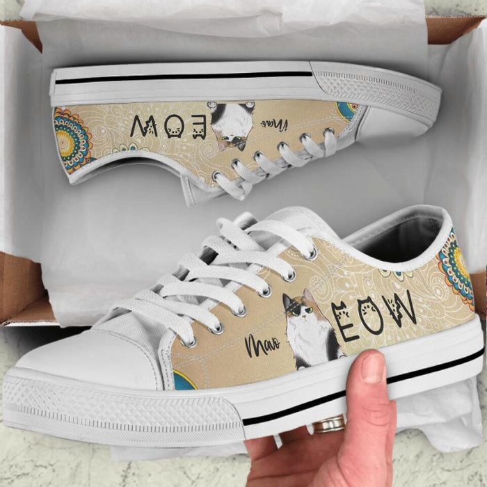 Personalized Meow Cat Sneakers - Up to 4 Cats - Gift Idea For Cat Lovers