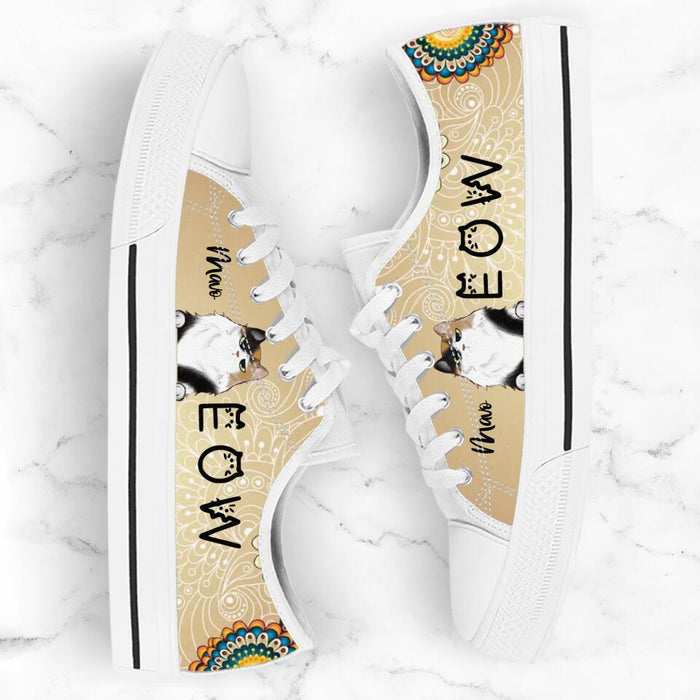Personalized Meow Cat Sneakers - Up to 4 Cats - Gift Idea For Cat Lovers
