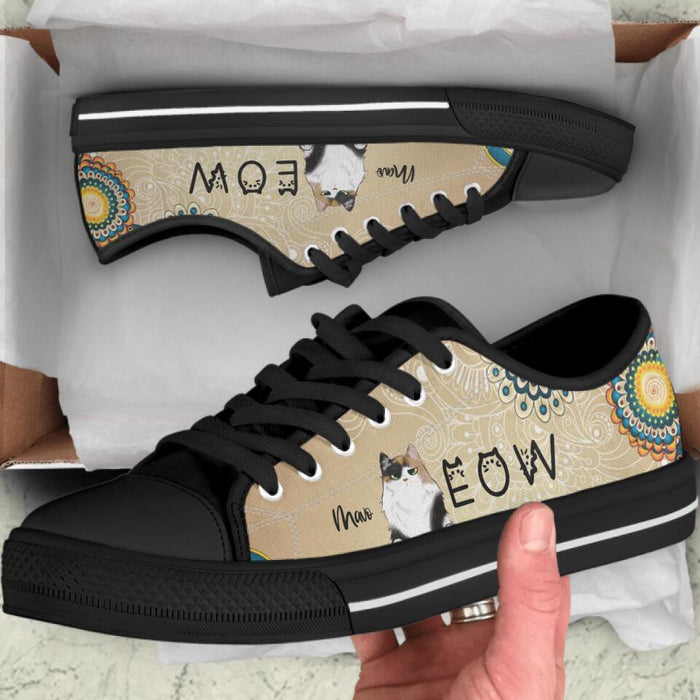 Personalized Meow Cat Sneakers - Up to 4 Cats - Gift Idea For Cat Lovers