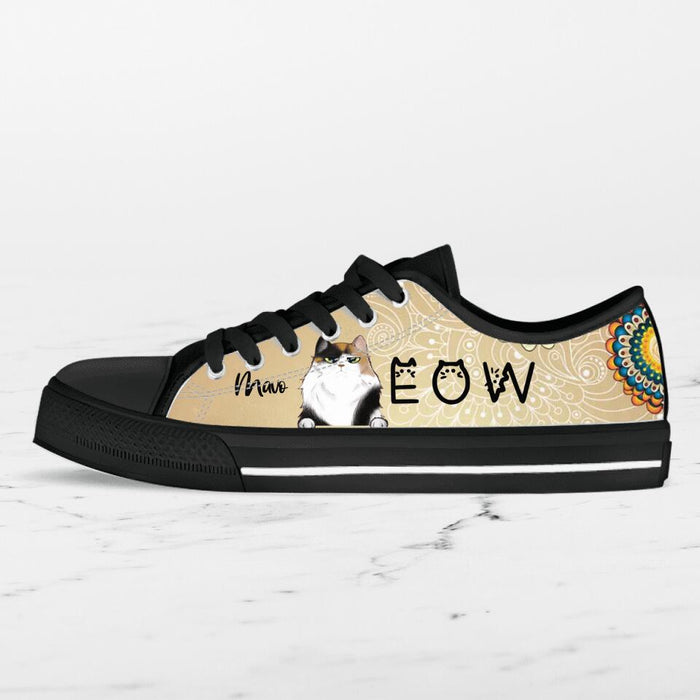 Personalized Meow Cat Sneakers - Up to 4 Cats - Gift Idea For Cat Lovers
