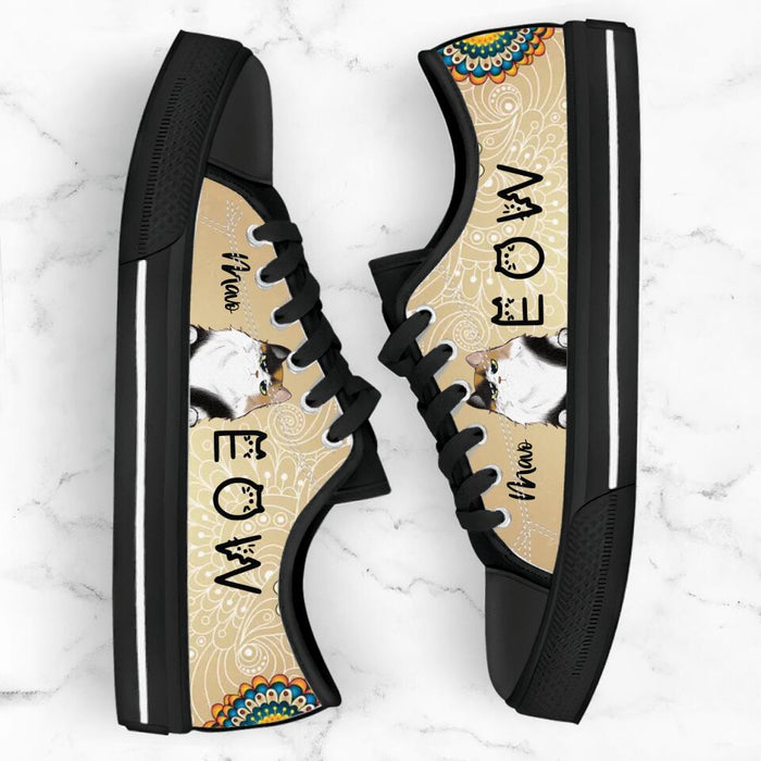 Personalized Meow Cat Sneakers - Up to 4 Cats - Gift Idea For Cat Lovers