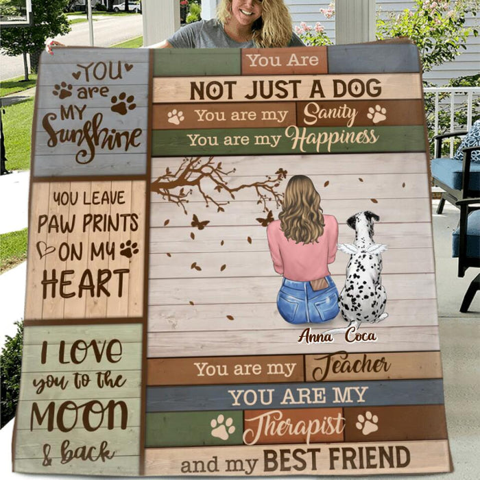 Personalized Dog/Cat Mom Fleece Throw Blanket/Quilt - Gift Idea For Dog Lover, Cat Lover - You Are Not Just A Dog