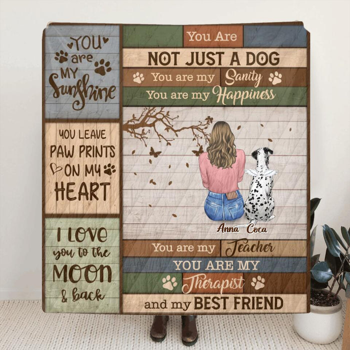Personalized Dog/Cat Mom Fleece Throw Blanket/Quilt - Gift Idea For Dog Lover, Cat Lover - You Are Not Just A Dog
