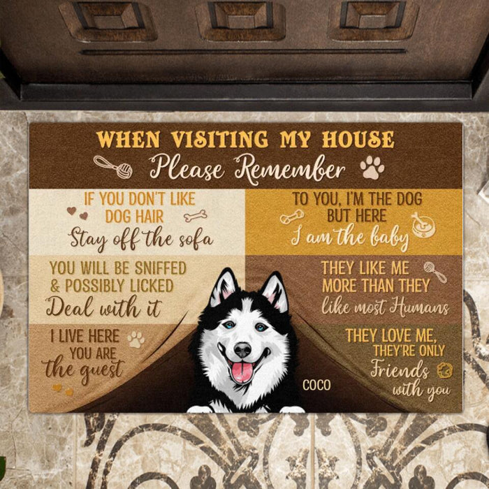 Personalized Dog Doormat - Gift Idea For Dog Lover - When Visiting My House