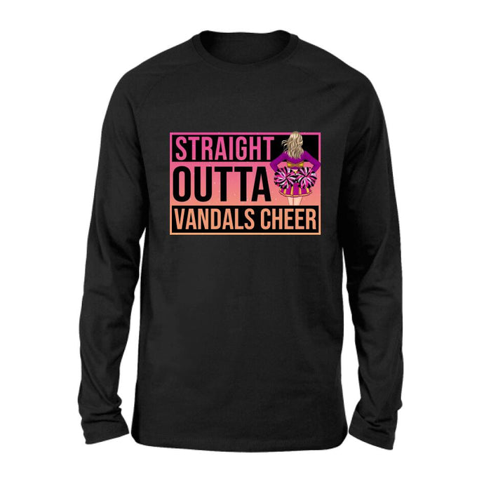 Personalized Cheerleading T-shirt/Long Sleeve/Sweatshirt/Hoodie - Gift For Cheerleaders -  Straight Outta Cheer Team