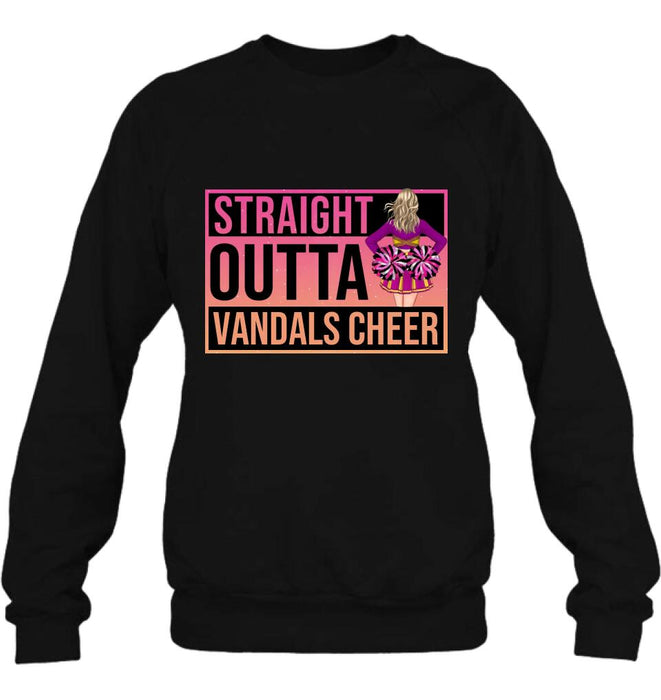 Personalized Cheerleading T-shirt/Long Sleeve/Sweatshirt/Hoodie - Gift For Cheerleaders -  Straight Outta Cheer Team