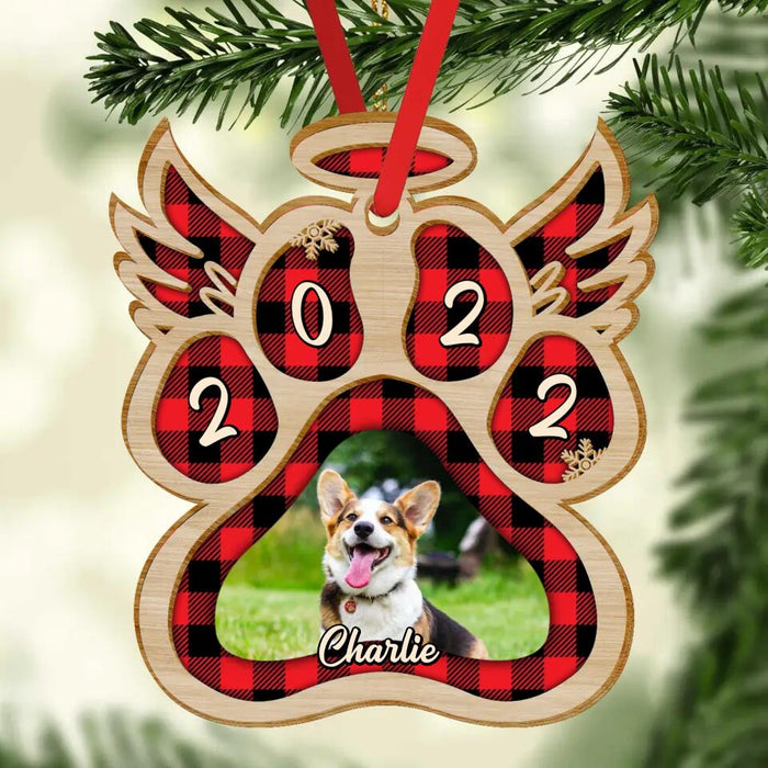 Personalized Dog Photo Wooden Ornament - Memorial Gift Idea For Dog Owner/Christmas