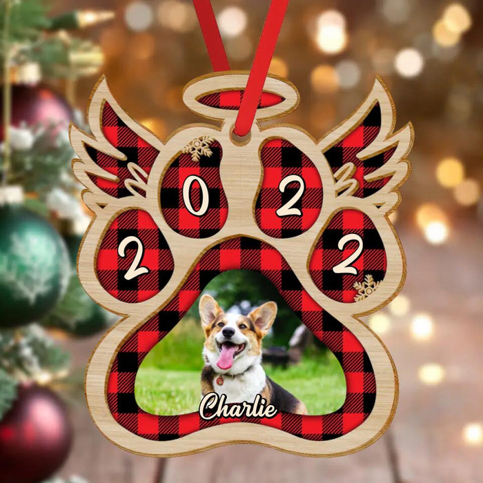 Personalized Dog Photo Wooden Ornament - Memorial Gift Idea For Dog Owner/Christmas
