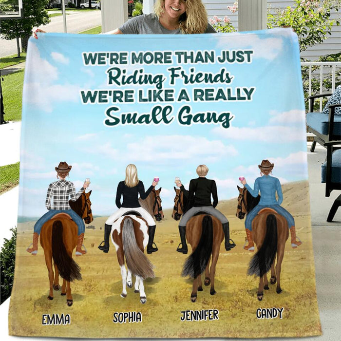 Personalized Girl Riding Horse Pillow Cover/Fleece Blanket/Quilt - Up to 4 Girls - Gift For Friends/Besties/ Horse Lover - Some Girls Go Riding & Drink Too Much It's Me I'm Some Girls