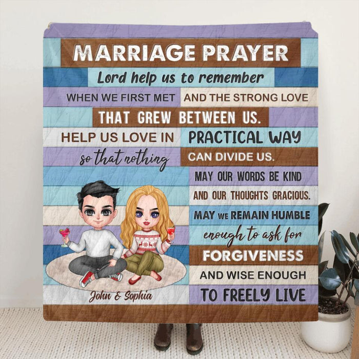 Personalized Couple Fleece Throw Blanket/Quilt - Gift Idea For Couple - Marriage Prayer Lord Help Us To Remember