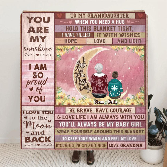 Personalized To My Granddaughter Fleece Throw Blanket/Quilt - Gift Idea For Granddaughter - You Are My Sunshine