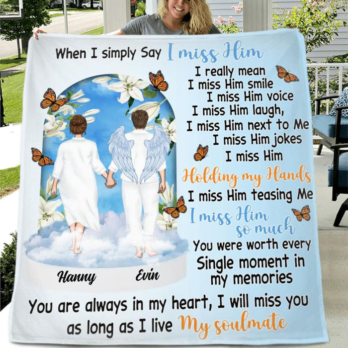 Personalized Memorial Couple Fleece Throw Blanket/Quilt - Memorial Gift Idea For Couple - You Are Always In My Heart