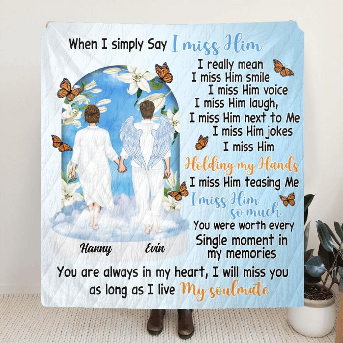 Personalized Memorial Couple Fleece Throw Blanket/Quilt - Memorial Gift Idea For Couple - You Are Always In My Heart