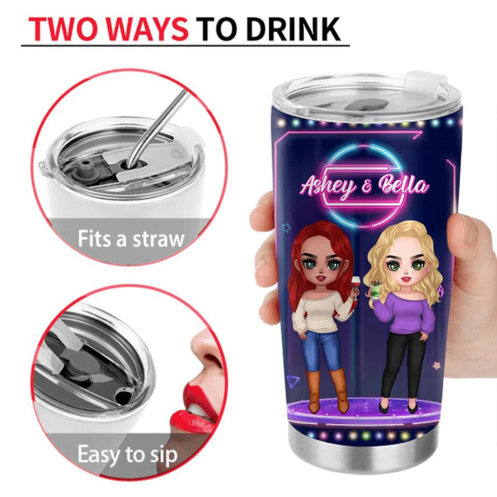 Personalized Besties Tumbler - Gift For Friends/Besties - Hangovers Are Temporary But Drunk Stories Are Forever