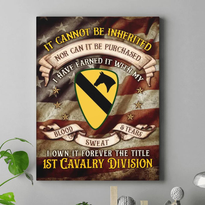 Personalized U.S Veteran Canvas - Gift Idea For Veterans - It Cannot Be Inherited Nor Can It Be Purchased