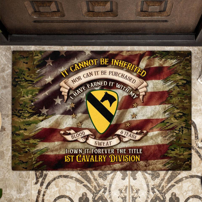 Personalized U.S Veteran Doormat - Gift Idea For Veterans - It Cannot Be Inherited Nor Can It Be Purchased