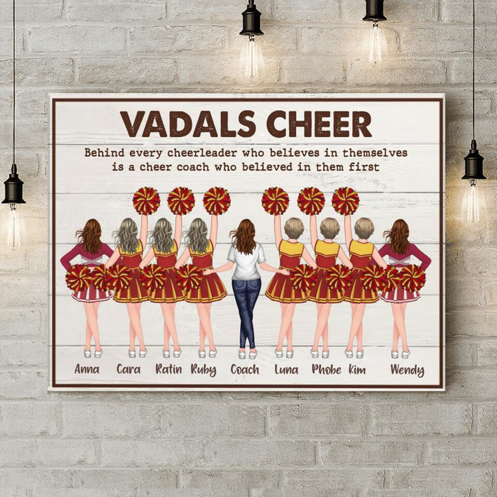 Personalized Cheerleader Canvas - Birthday Gift For Cheer Coach, Cheerleader, Cheer Team - Thanks You Cheer Coach