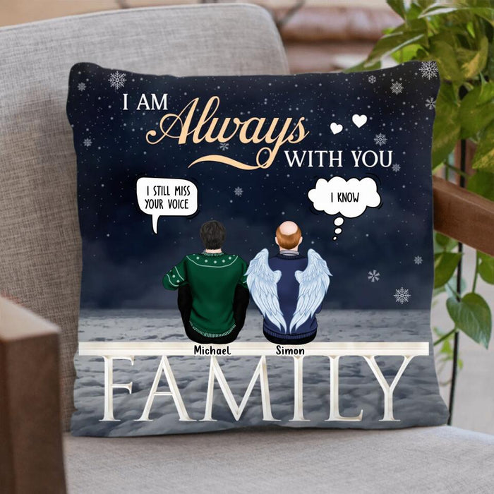 Personalized Memorial Family Pillow Cover/Fleece Blanket/Quilt - Memorial Gift Idea For Family Members - Up to 5 People - Those We Love Don't Go Away They Walk Beside Us Every Day