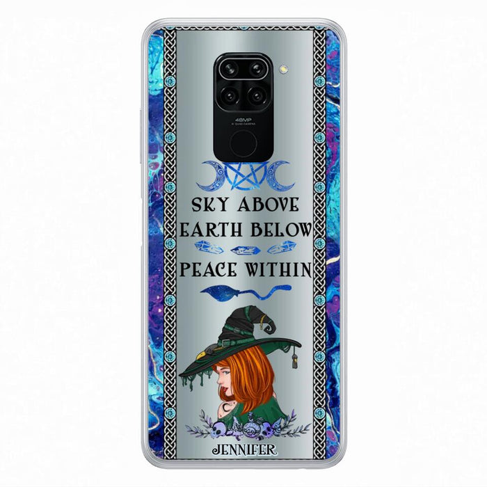 Custom Personalized Witch Phone Case - Gift Idea For Witch Lovers - Sky Above Earth Below Peace Within - Cases For Oppo, Xiaomi & Huawei