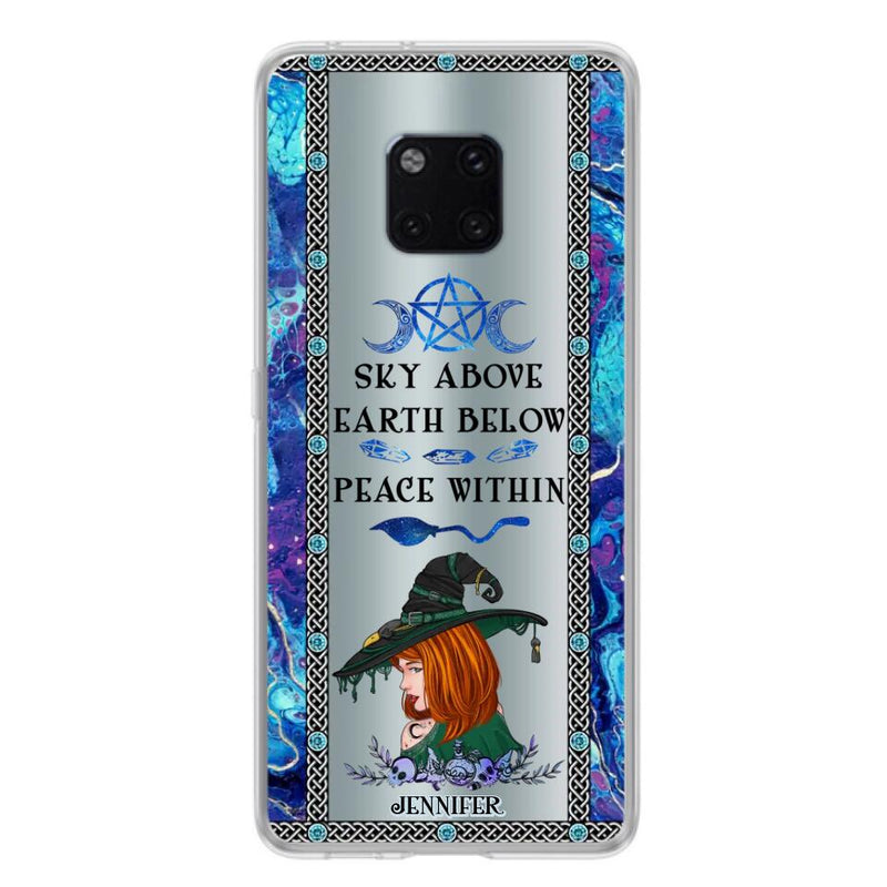 Custom Personalized Witch Phone Case - Gift Idea For Witch Lovers - Sky Above Earth Below Peace Within - Cases For Oppo, Xiaomi & Huawei