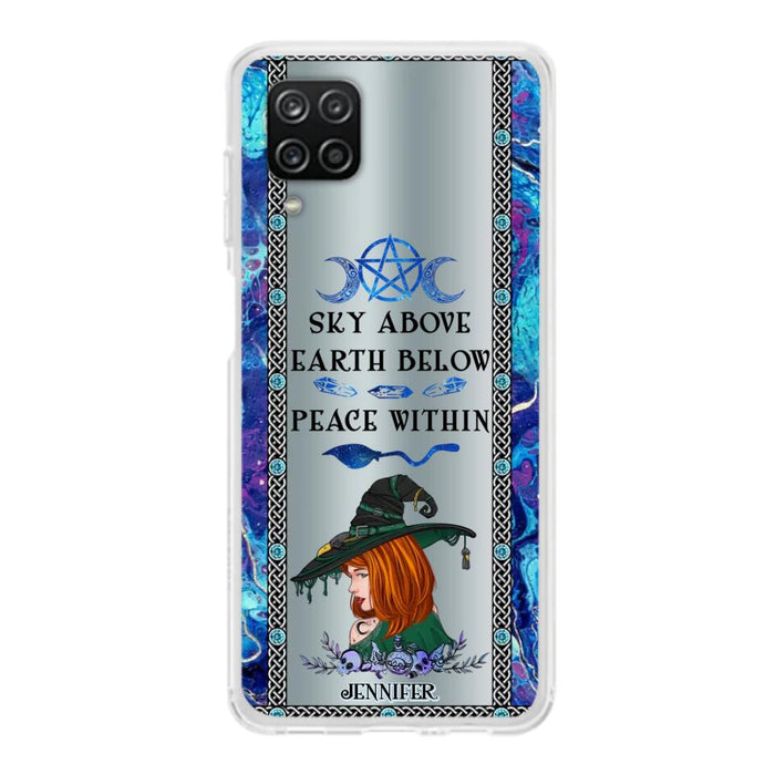 Custom Personalized Witch Phone Case - Gift Idea For Witch Lovers - Sky Above Earth Below Peace Within - Cases For iPhone & Samsung