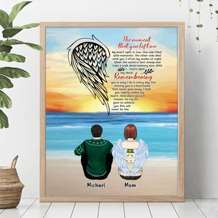 Personalized Memorial Family Poster - Memorial Gift Idea For Family Member - Up to 5 People - The Moment That You Left Me