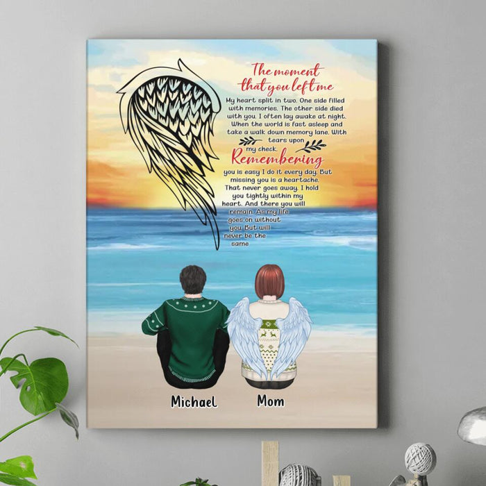 Personalized Memorial Family Canvas - Memorial Gift Idea For Family Member - Up to 5 People - The Moment That You Left Me
