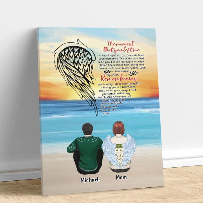 Personalized Memorial Family Canvas - Memorial Gift Idea For Family Member - Up to 5 People - The Moment That You Left Me