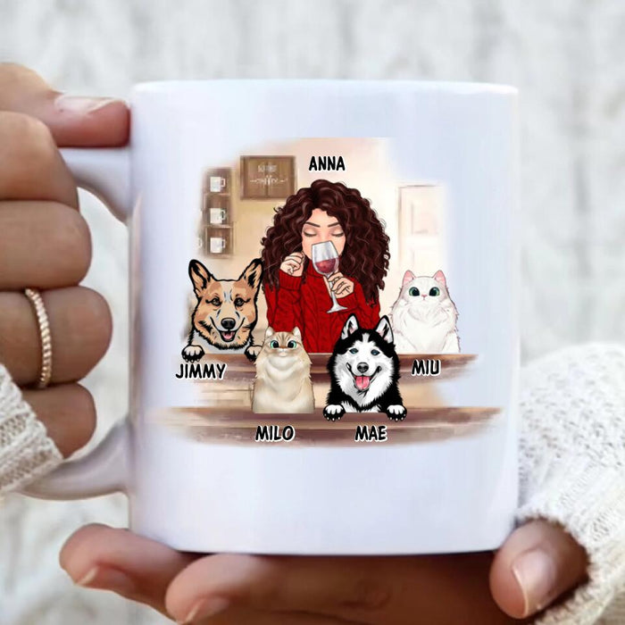 Personalized Pet Mom Coffee Mug - Mother's Day Gift For Dog Mom, Cat Mom - Mom With 3 Pets Coffee Mug - Up To 3 Pets