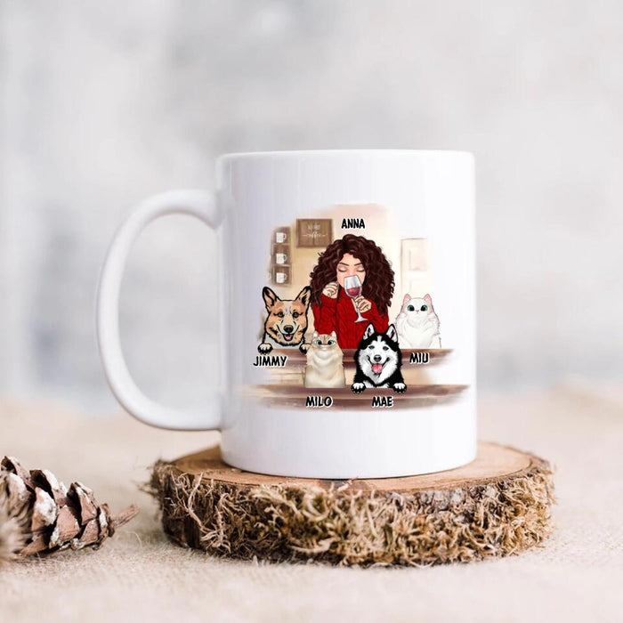 Personalized Pet Mom Coffee Mug - Mother's Day Gift For Dog Mom, Cat Mom - Mom With 3 Pets Coffee Mug - Up To 3 Pets