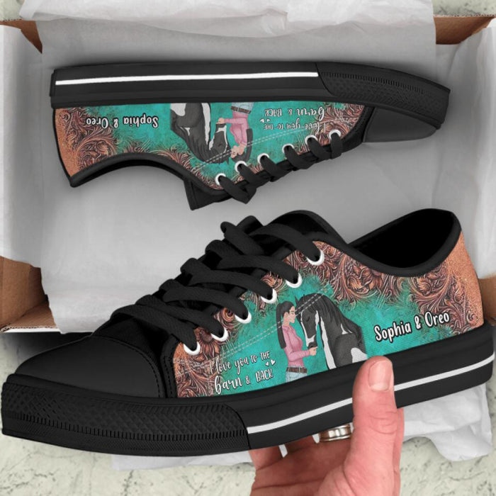 Personalized Horse Mom Sneakers - Up to 3 Horses - Gift Idea For Horse Lovers - I Love You To The Moon & Back