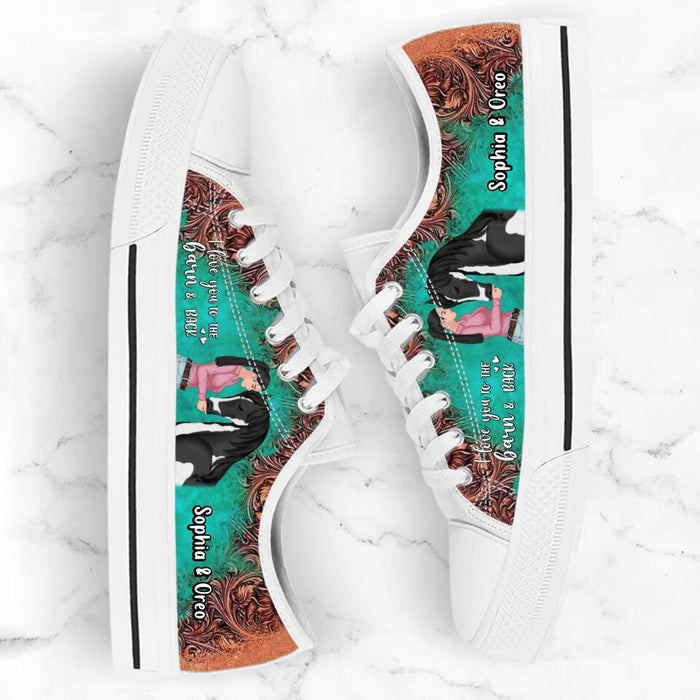 Personalized Horse Mom Sneakers - Up to 3 Horses - Gift Idea For Horse Lovers - I Love You To The Moon & Back