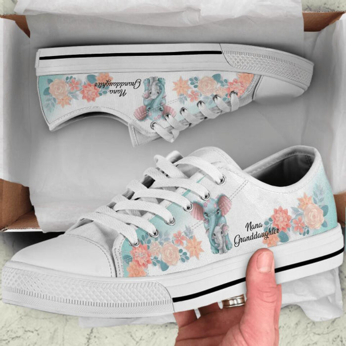 Personalized Grandma & Grandchild Sneakers - Gift Idea For Granddaughter/Grandson - Love From Gramma