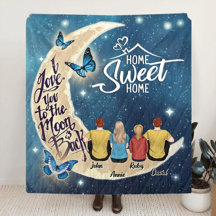 Personalized Family Pillow Cover/Fleece Throw Blanket/Quilt - Gift Idea For Family - Up to 4 People - Together Is Our Favorite Place To Be