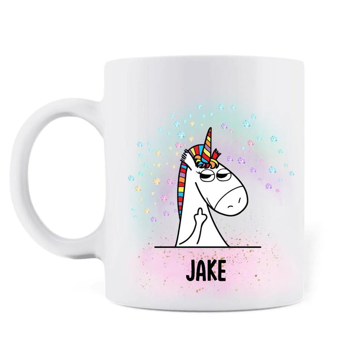 Personalized Unicorn Friends Mug - Up to 5 Unicorns - Gift Idea For Friends/Besties - Forget Sugar & Spice I'm Full Of Sarcasm & Profanity